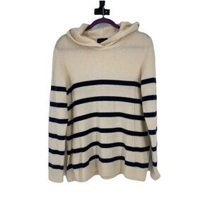 Hatch Cashmere Merino Wool Maternity Sweater Ribbed Popover Hoodie Stripe